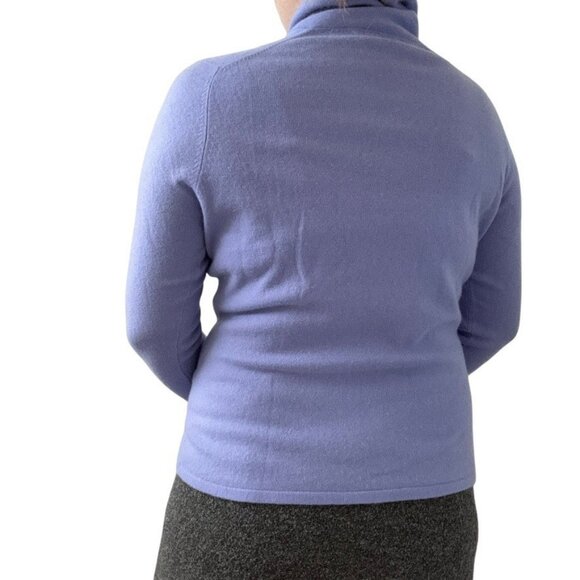 Vintage Valerie Stevens Lavender Purple 100% Cashmere 2-Ply Cowl Neck Sweater - Picture 6 of 6